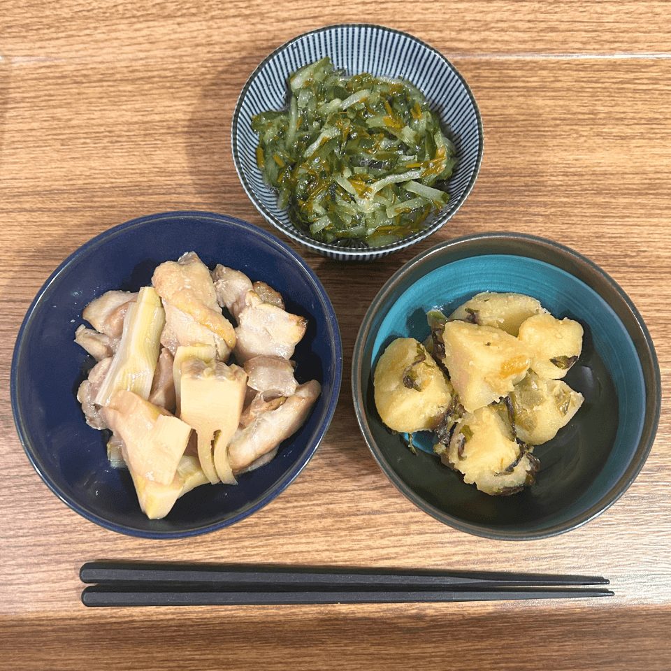 鶏肉と筍、白ねぎの炒め煮